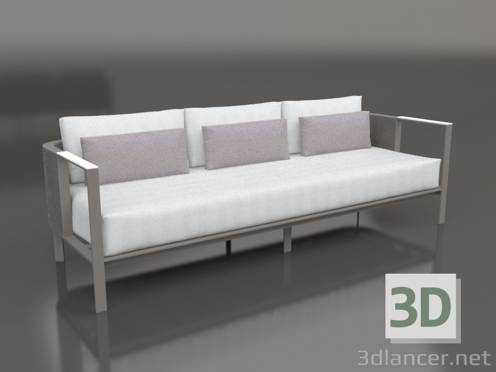 3d model 3-seater sofa (Quartz gray) - preview