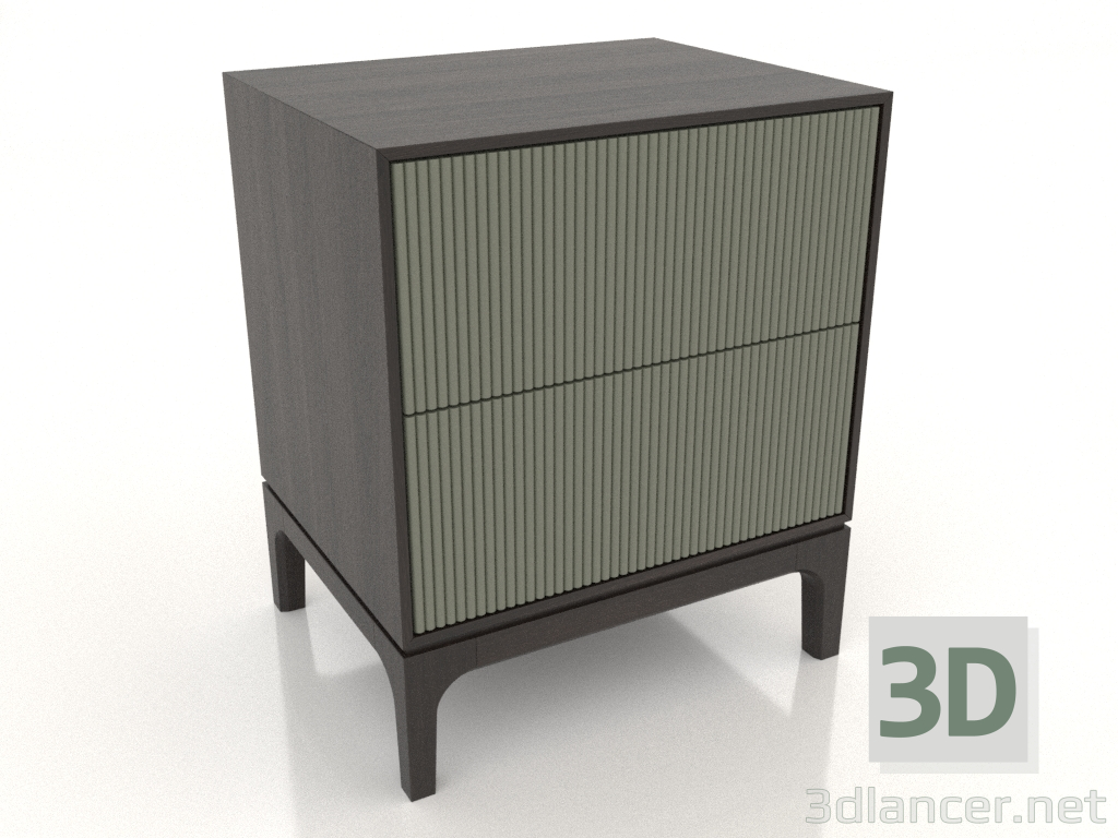 modèle 3D Table de chevet FARGO 2 tiroirs avec façades fraisées (olivier, chêne wengé, option 3) - preview