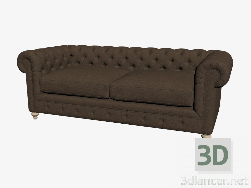 3d модель Диван-ліжко подвійне 90 '' CLUB SOFA (темне) – превью