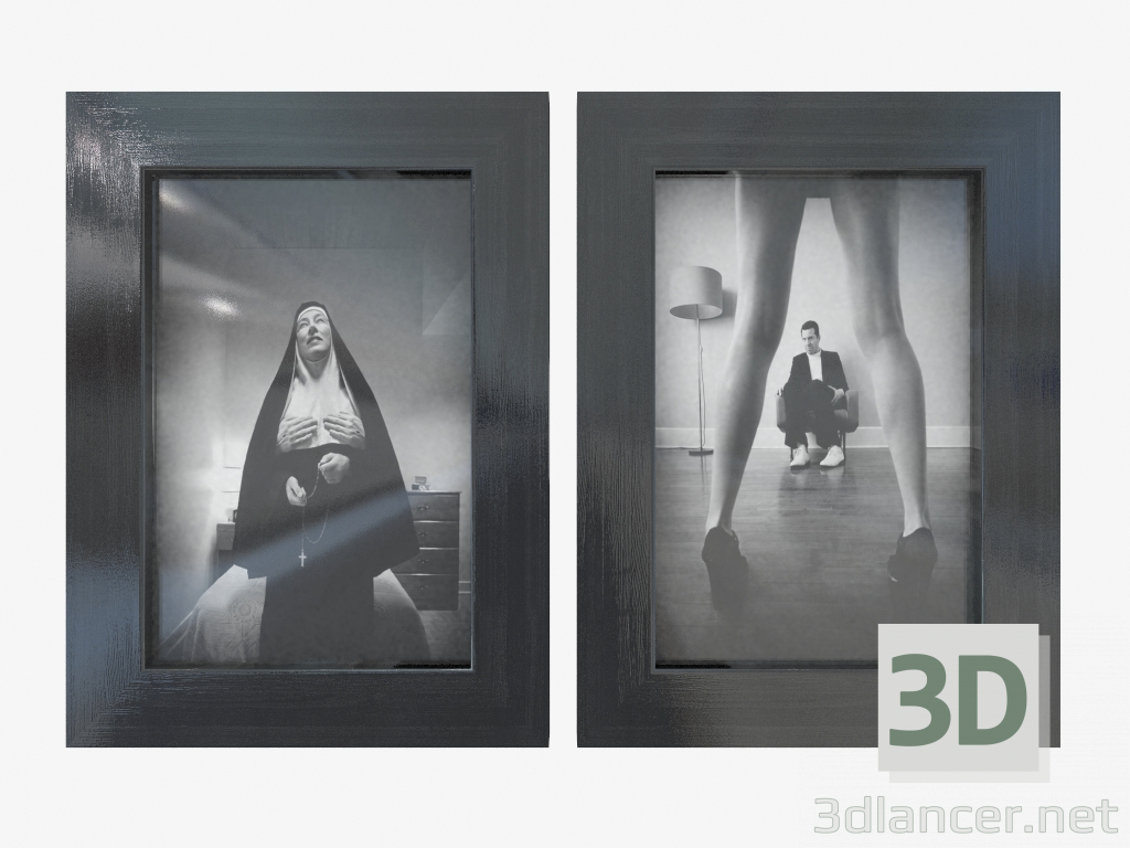 3d model Two wall-mounted photo frames Nitya 14х19 (60167493) - preview