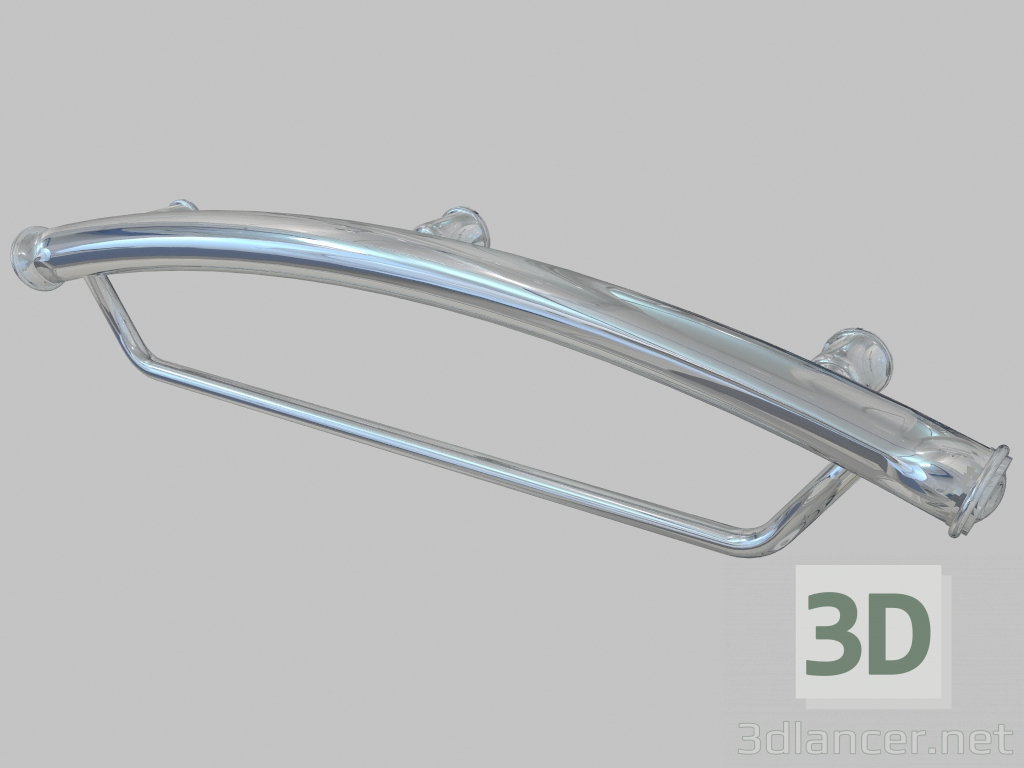 modello 3D Supporto muro in acciaio con un posto per asciugamani Vital (NIV 041H) - anteprima