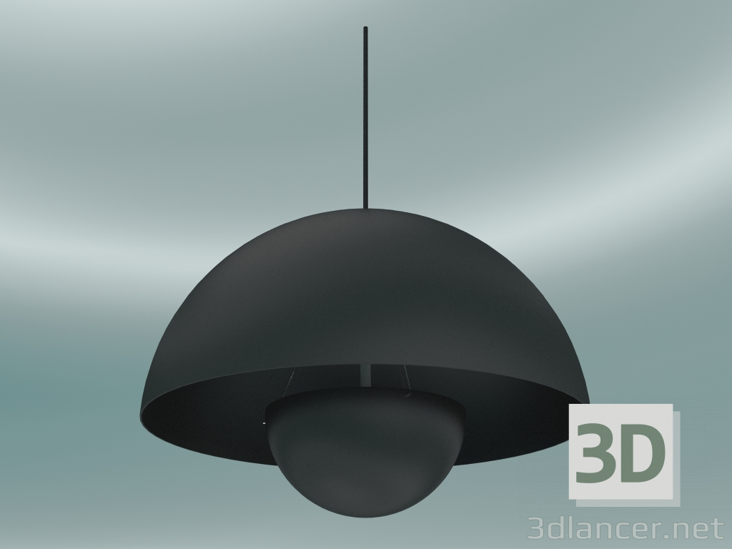 modello 3D Lampada a sospensione Vaso di fiori (VP2, Ø50cm, H 36cm, Nero opaco) - anteprima