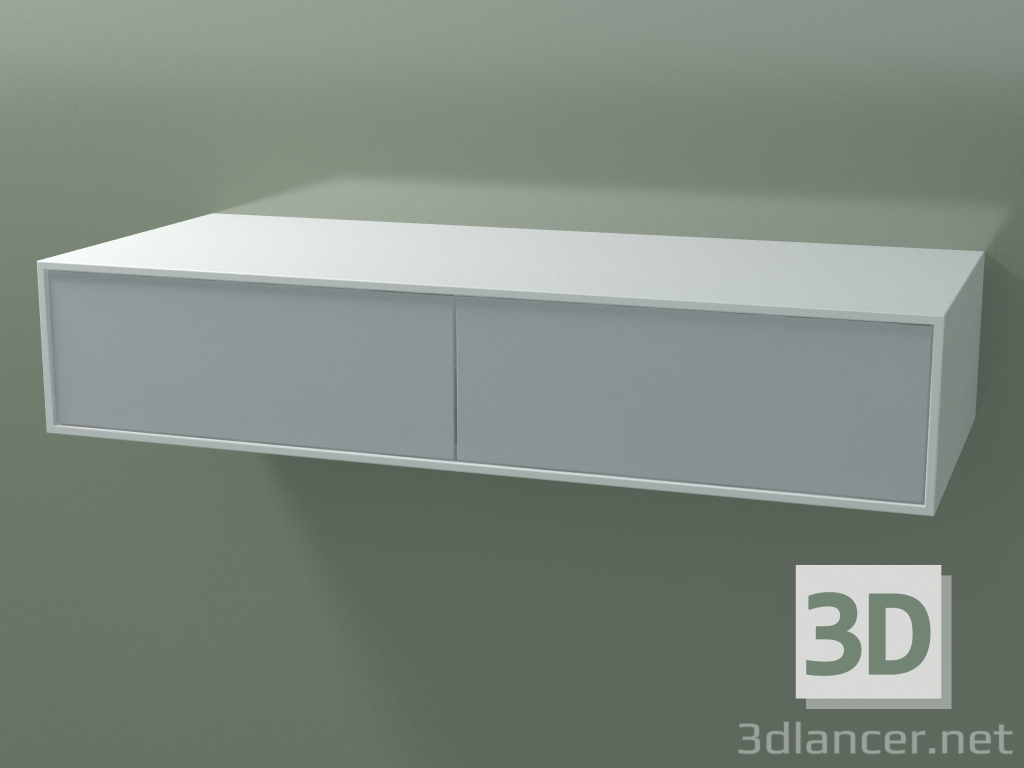 3d model Caja doble (8AUEAB02, Glacier White C01, HPL P03, L 120, P 50, H 24 cm) - vista previa