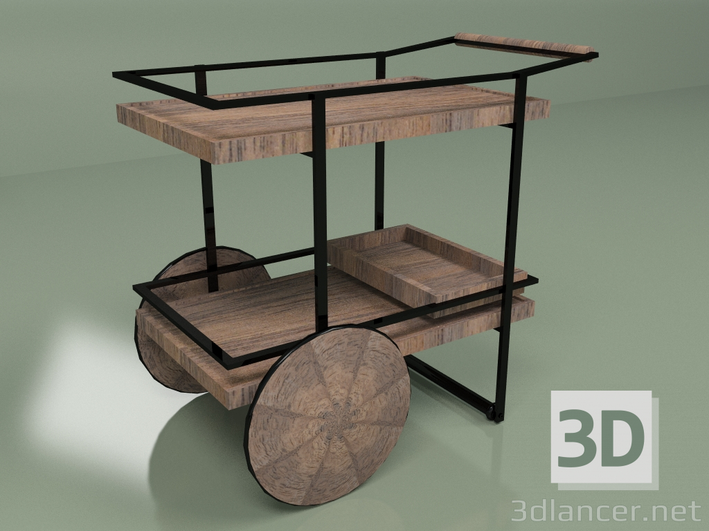 3d модель Журнальный стол James Bar Cart 87х56 – превью