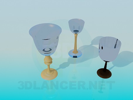 Modelo 3d Taças de cristal - preview
