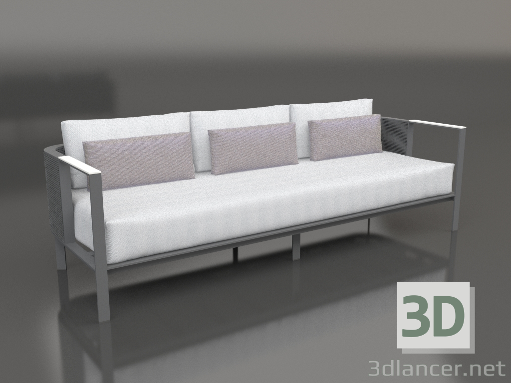 3d model 3-seater sofa (Anthracite) - preview