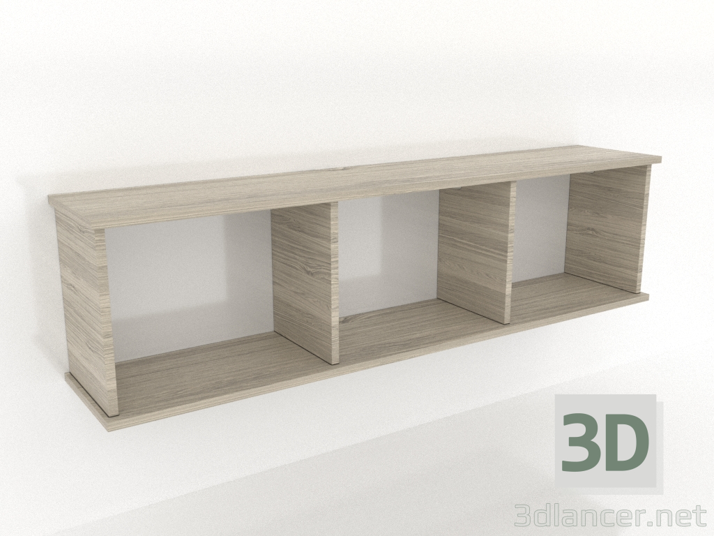 3d модель Подвесная полка SHELF 7 (открытая) 1400 мм (освещенный дуб) – превью 3d модель Подвесная полка SHELF 7 (открытая) 1400 мм (освещенный дуб) – превью