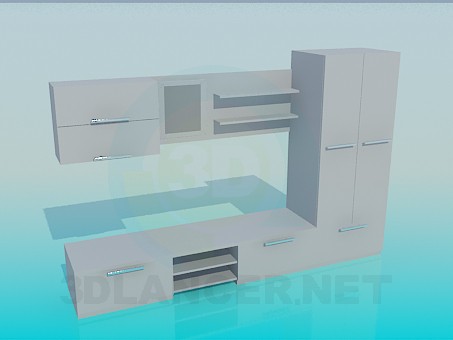 modèle 3D Сabinet Poly haute - preview