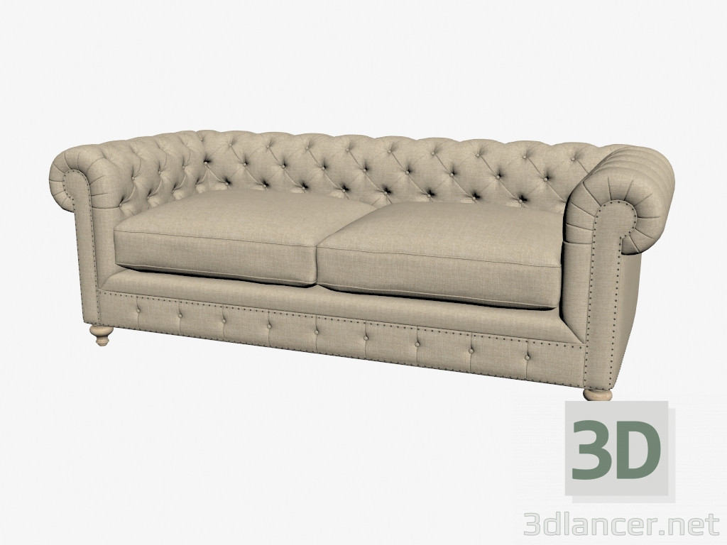 3d модель Диван-ліжко подвійне 90 '' CLUB SOFA (світло) – превью