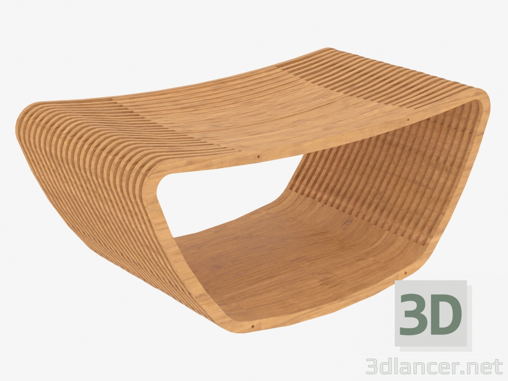 3D Modell Kaffeetisch aus Holz Hula - Vorschau