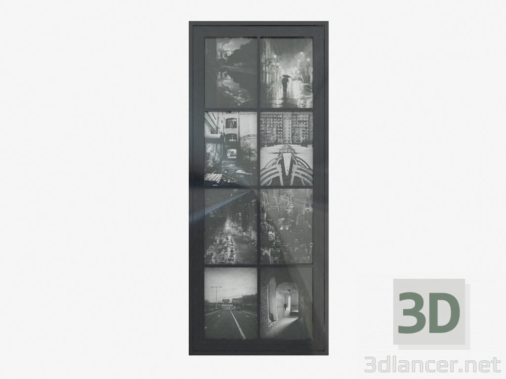 3d model Wall frame in the form of a window for 8 photos Orkened 33x79 (10258018) - preview