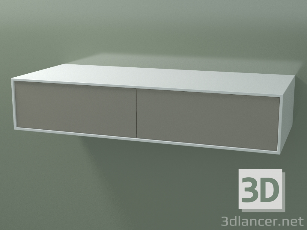 3d model Caja doble (8AUEAB02, Glacier White C01, HPL P04, L 120, P 50, H 24 cm) - vista previa