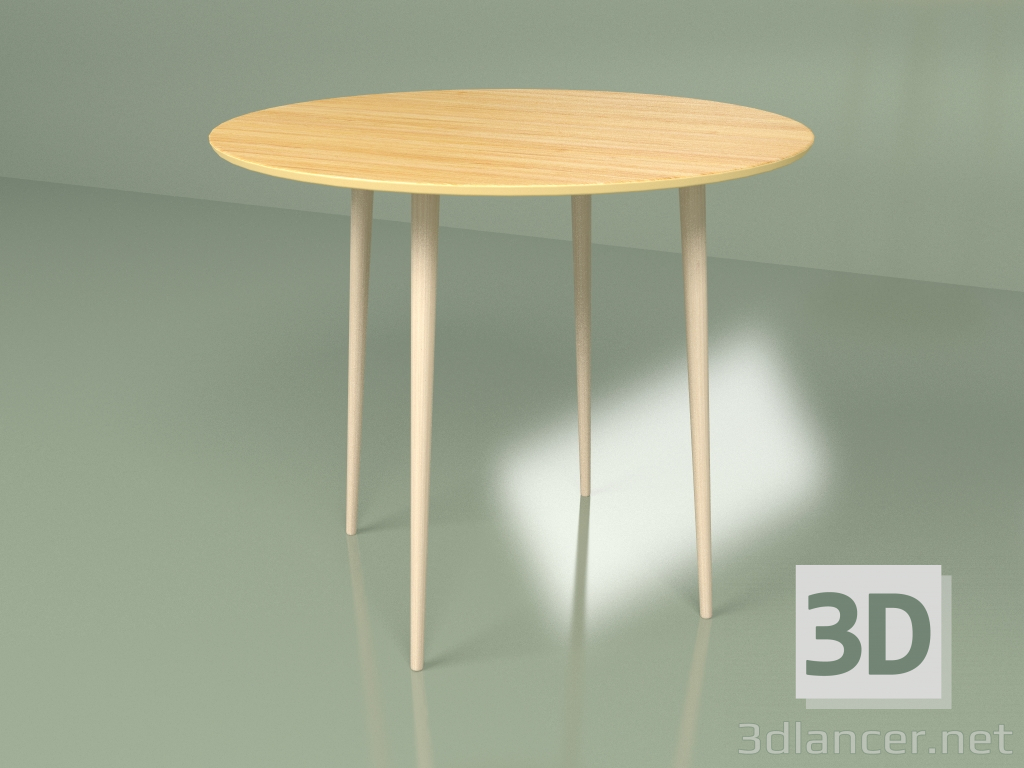 modello 3D Tavolo da cucina Sputnik 90 cm impiallacciato (giallo ocra) - anteprima