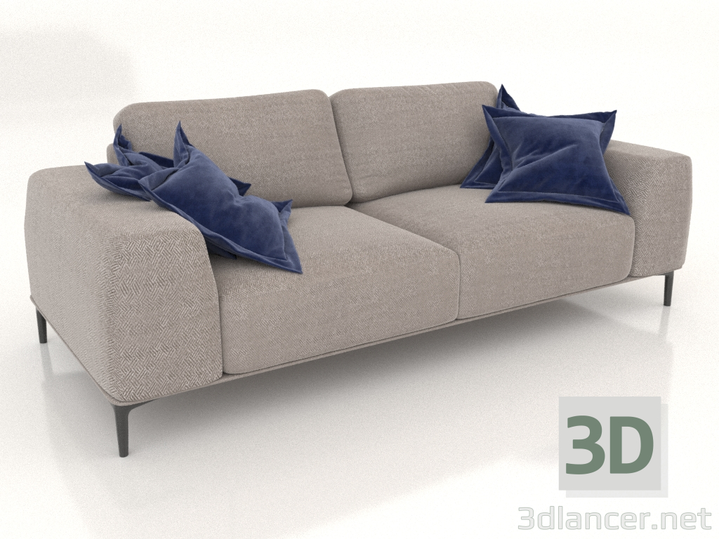 modèle 3D Canapé droit 2 parties CLOUD (option sellerie 2) - preview