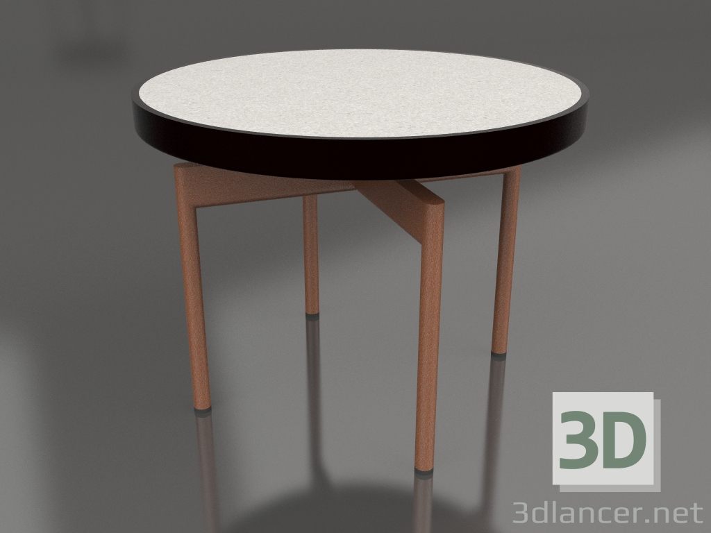 3d model Coffee table round Ø60 (Black, DEKTON Sirocco) - preview