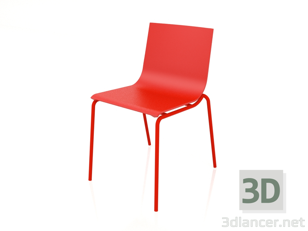 3D modeli Yemek Sandalyesi Model 2 (Kırmızı) - önizleme