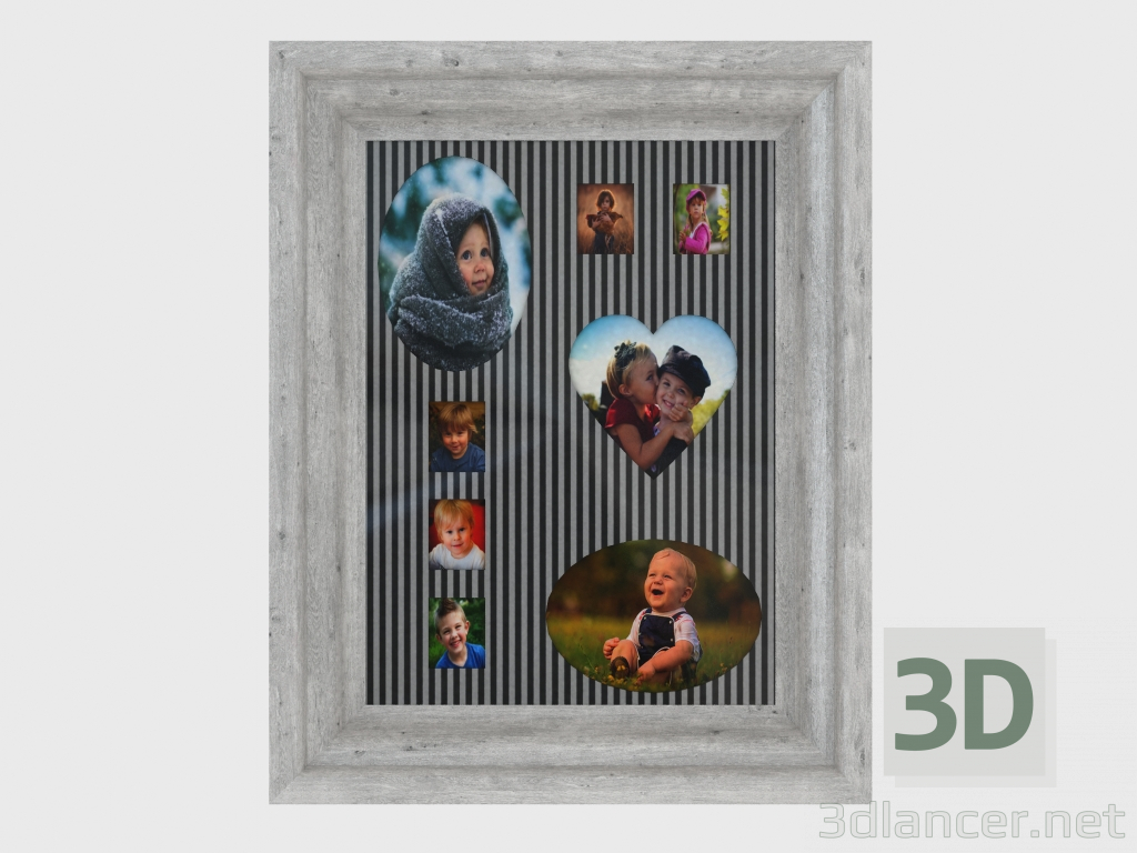 modèle 3D Cadre mural pour 8 photos de Ostersley 37.5h47.5 (30258017) - preview