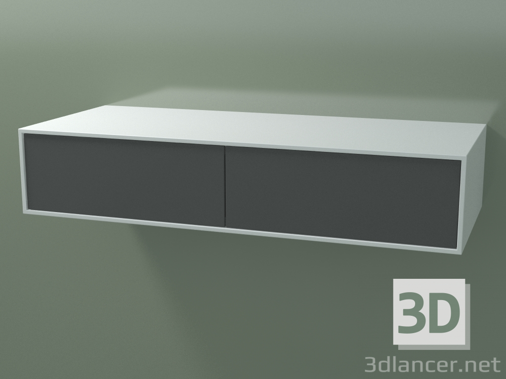 3d model Caja doble (8AUEAB02, Glacier White C01, HPL P05, L 120, P 50, H 24 cm) - vista previa