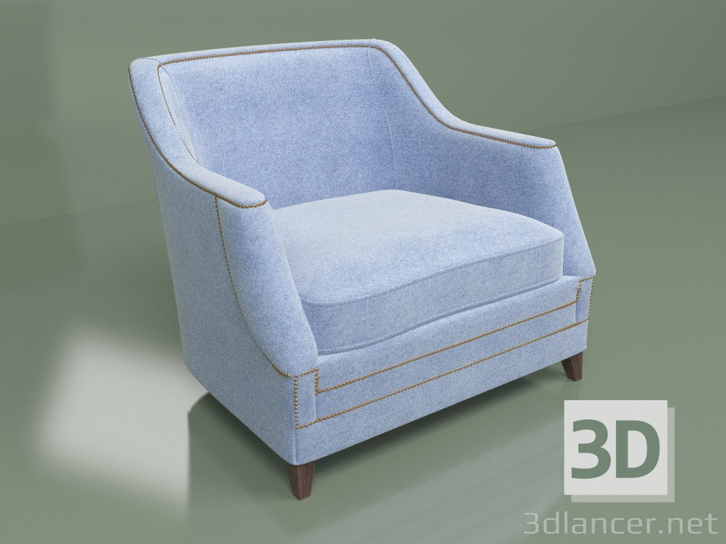 3d model Armchair Aspen (blue) - preview