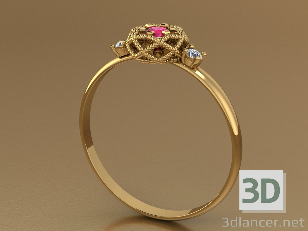 modello 3D di anello da donna comprare - rendering