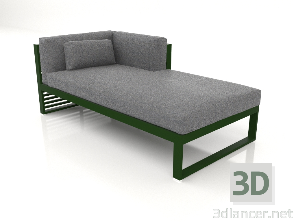 Modelo 3d Sofá modular, seção 2 direita (verde garrafa) - preview