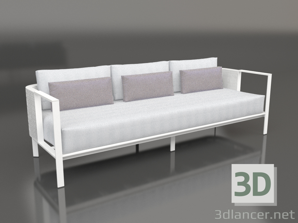 3d model Sofá 3 plazas (Blanco) - vista previa