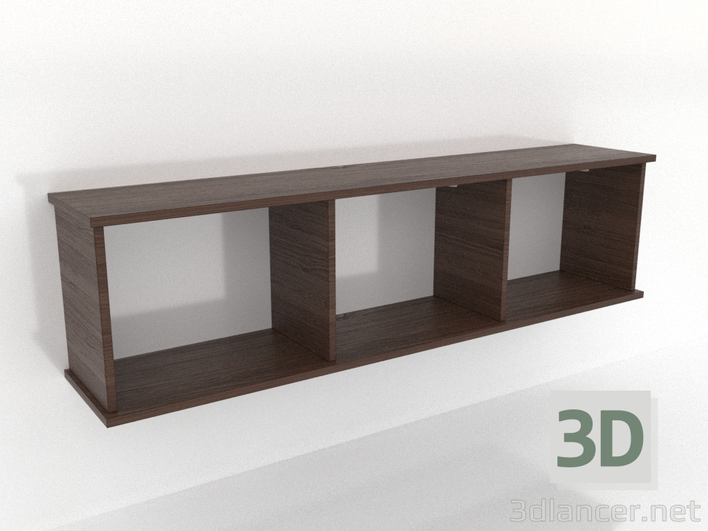 modèle 3D Étagère suspendue SHELF 7 (ouverte) 1400 mm (noyer foncé) - preview modèle 3D Étagère suspendue SHELF 7 (ouverte) 1400 mm (noyer foncé) - preview