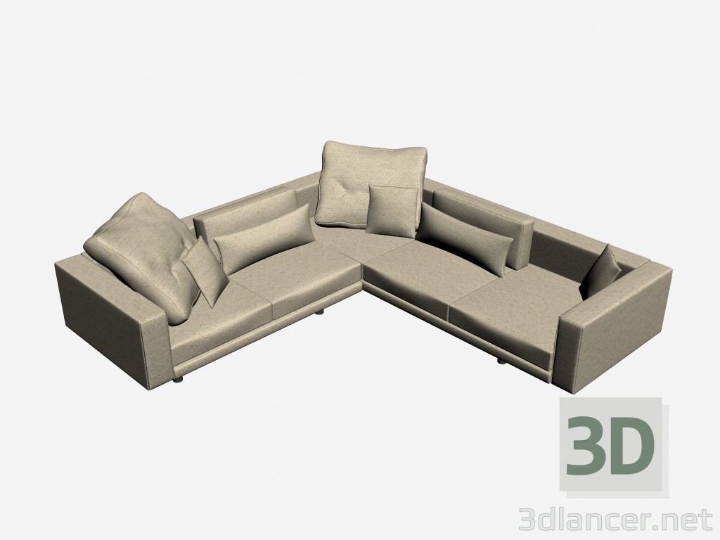 3d model Esquina del sofá sensación - vista previa