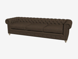 Sofa gerade Dreisitzer 118 '' CLUB SOFA (dunkel)