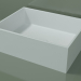 3D Modell Arbeitsplatte Waschbecken (01UN21101, Glacier White C01, L 48, P 36, H 16 cm) - Vorschau