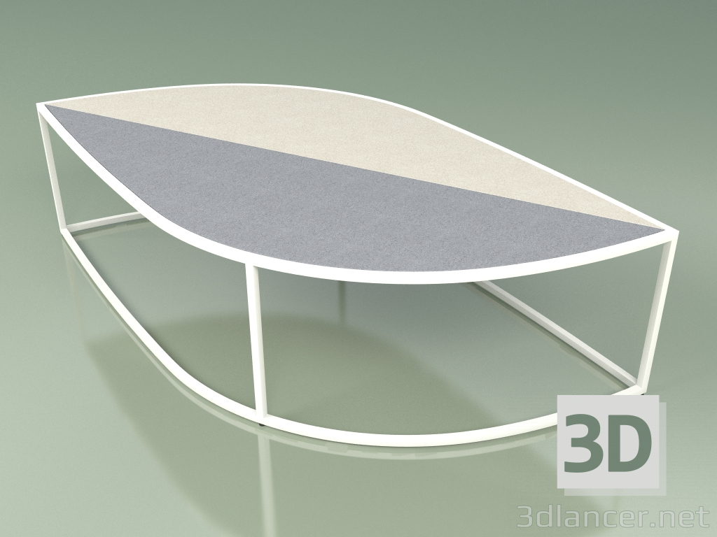 3d model Coffee table 002 (Gres Fog-Ivory, Metal Milk) - preview