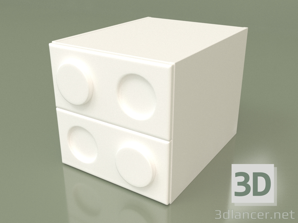 3d model Mesita de noche para niños (blanca) - vista previa