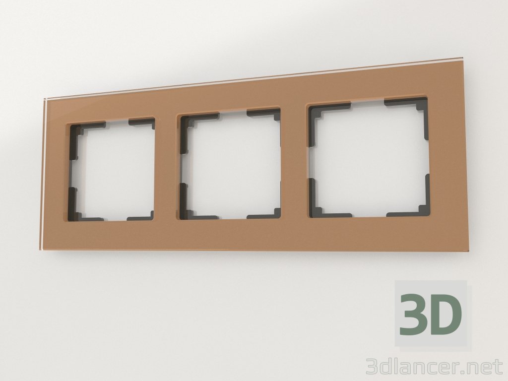 Modelo 3d Moldura para 3 postes Favorit (bronze) - preview