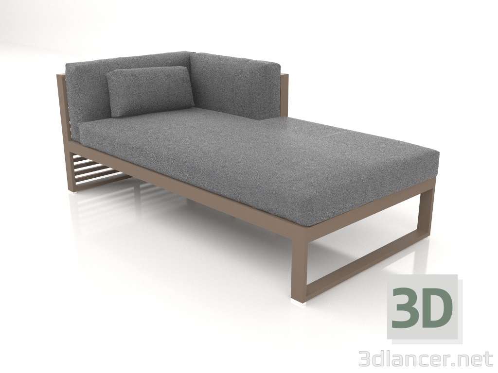 Modelo 3d Sofá modular, seção 2 direita (Bronze) - preview