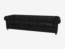 Диван кожаный трехместный 118'' CLUB LEATHER SOFA (7842-3008 ST)