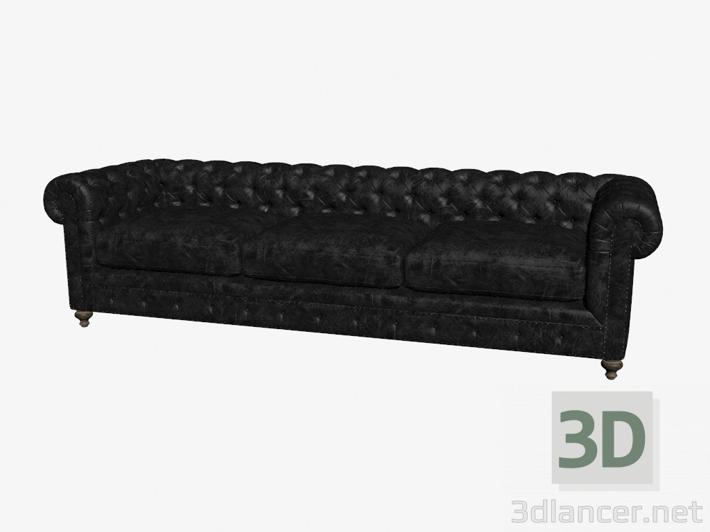 3d модель Диван кожаный трехместный 118'' CLUB LEATHER SOFA (7842-3008 ST) – превью