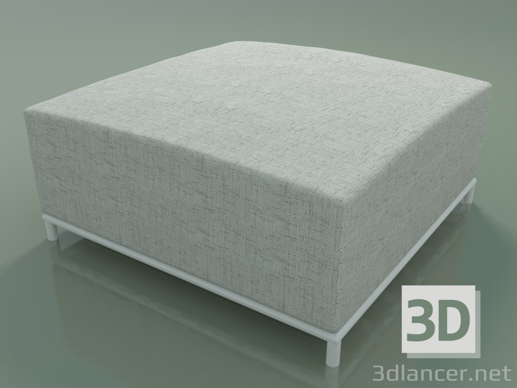 3d model Ottoman Modular InOut (808, White Lacquered Aluminum) - preview