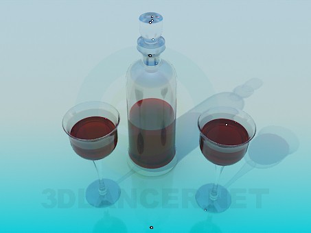 modello 3D Vino in caraffa - anteprima