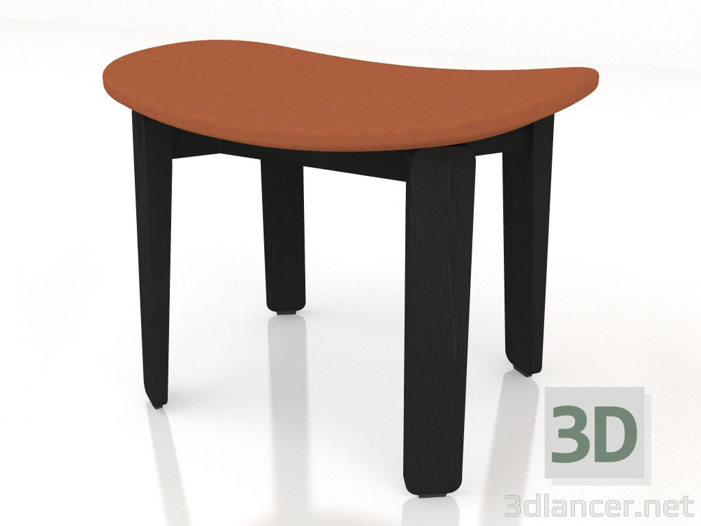 3d model Taburete Nora tapizado en piel (oscuro) - vista previa