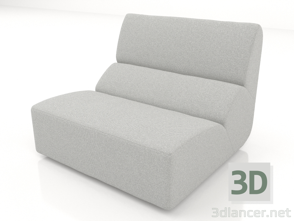 3d model Módulo sofá 1 plaza (3cm) - vista previa