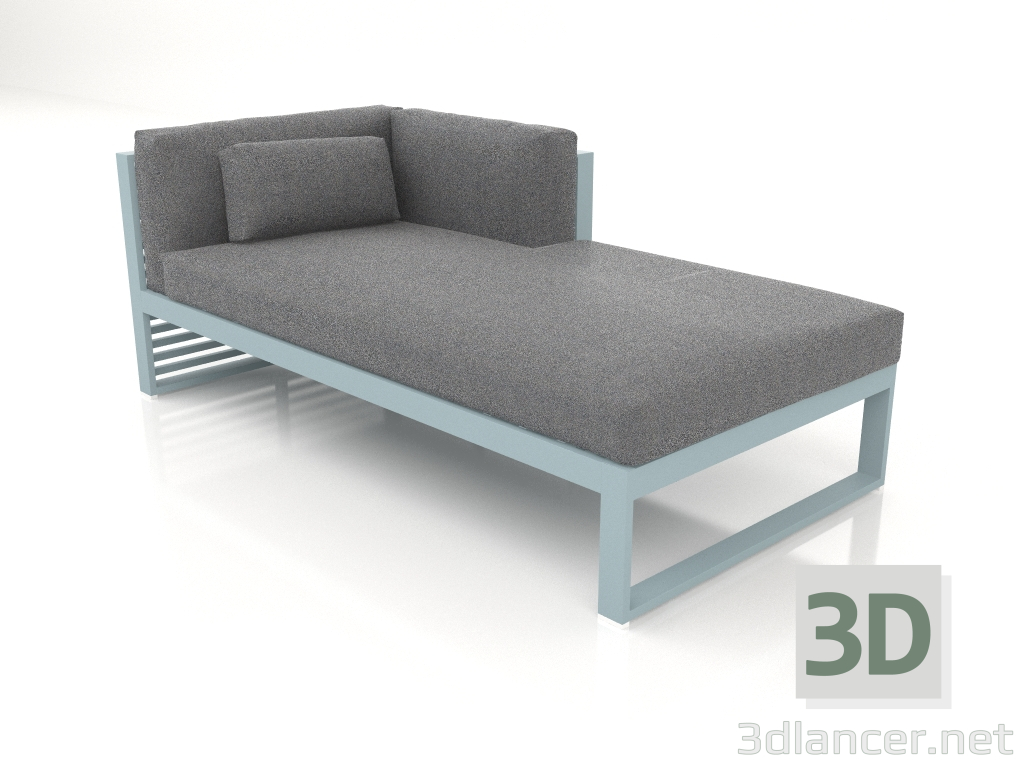 Modelo 3d Sofá modular, seção 2 direita (azul cinza) - preview