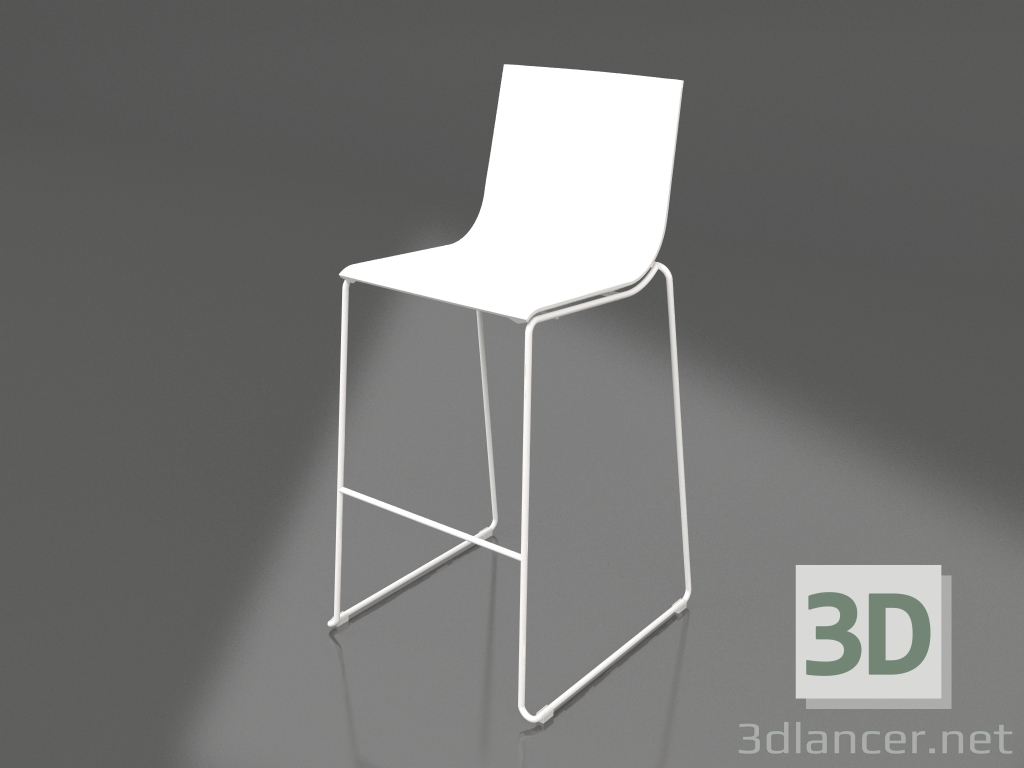 modèle 3D Tabouret haut modèle 1 (Blanc) - preview