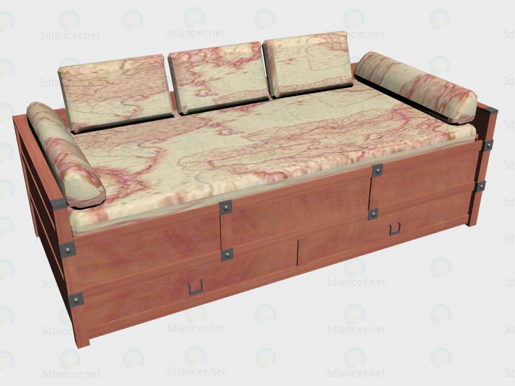 modello 3D Letto divano 90x200 - anteprima