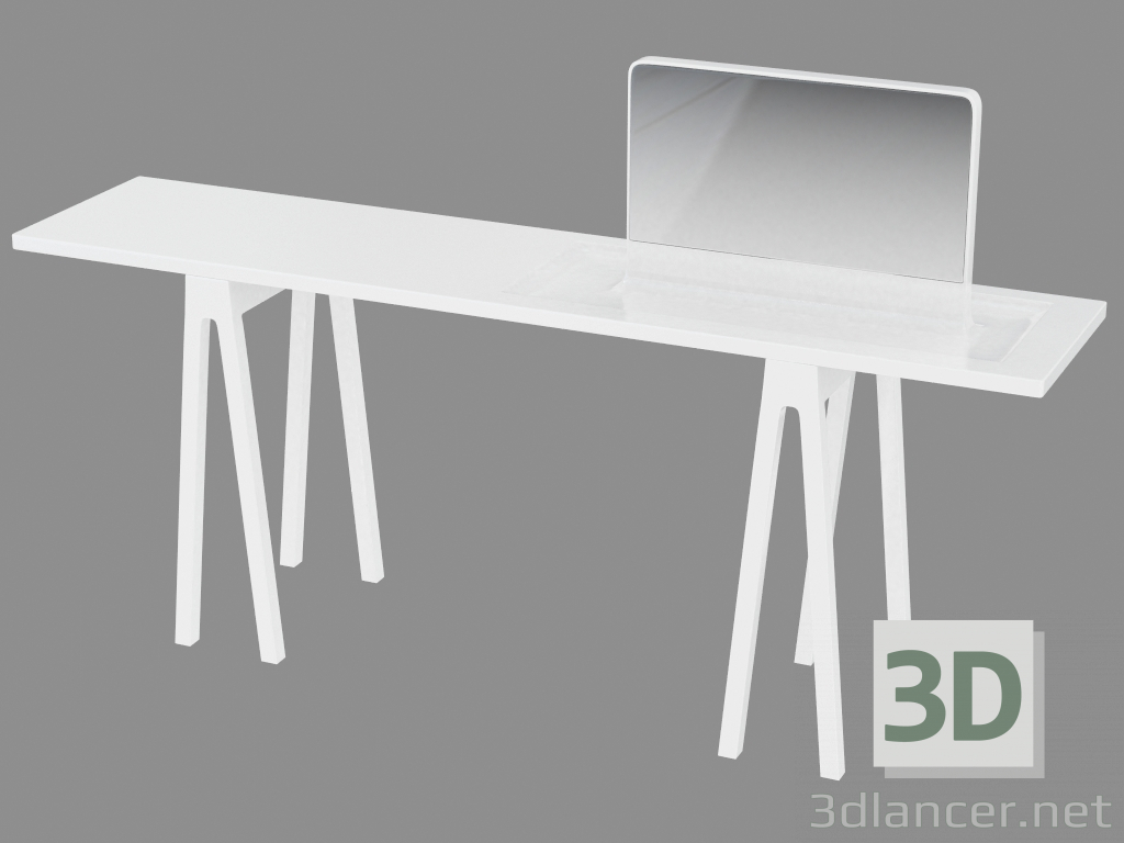 Modelo 3d Mesa de toalete com espelho - preview