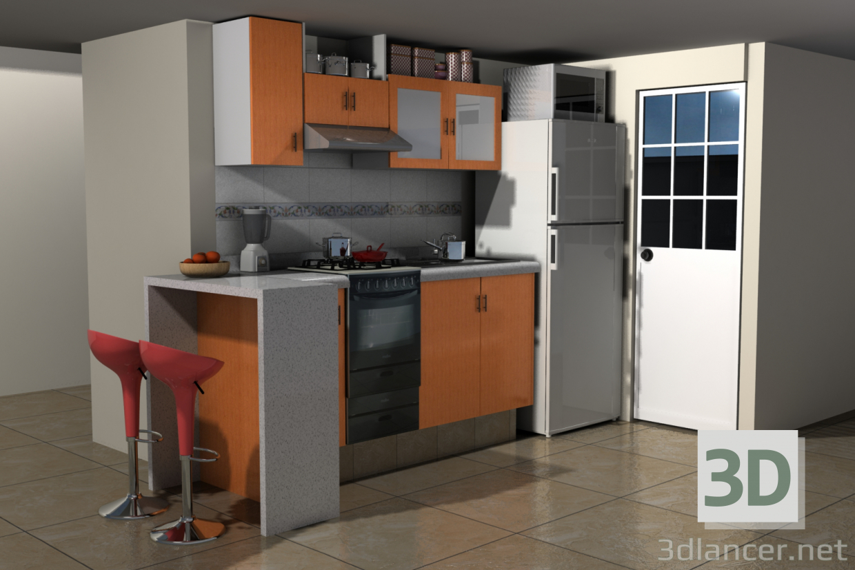 3d model Cocina integral - vista previa