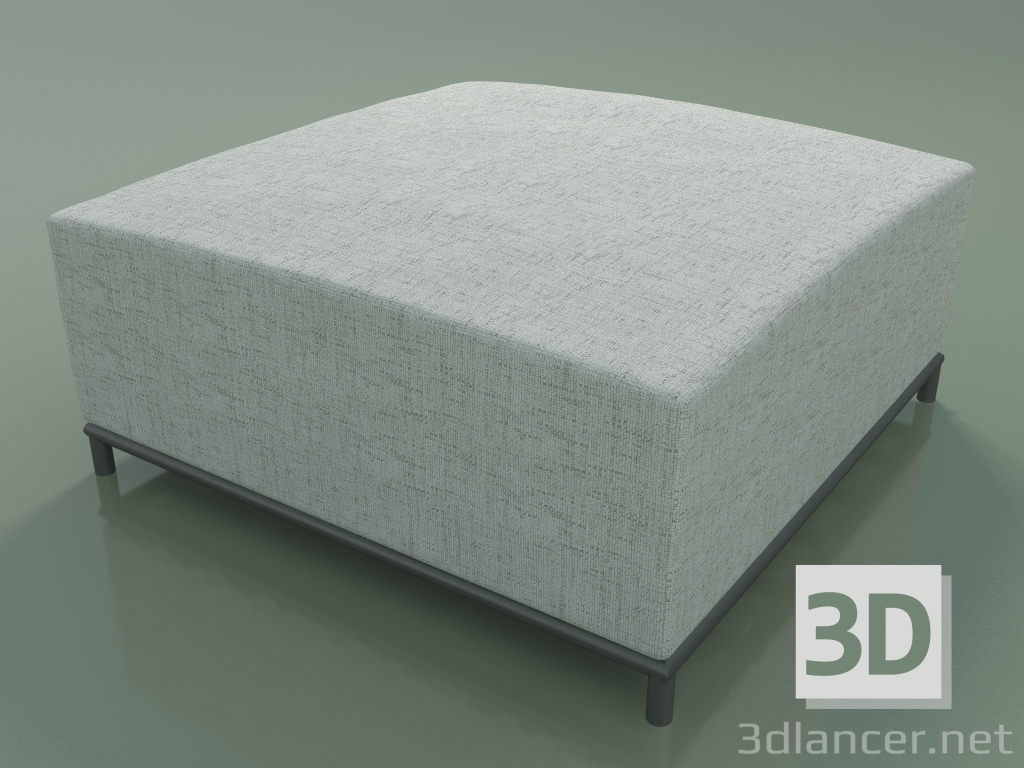 3d model Ottoman Modular InOut (808, Gray Lacquered Aluminum) - preview