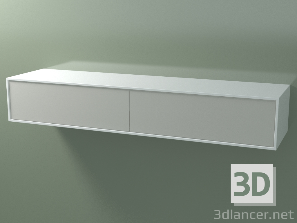 3d model Caja doble (8AUFAA02, Glacier White C01, HPL P02, L 144, P 36, H 24 cm) - vista previa