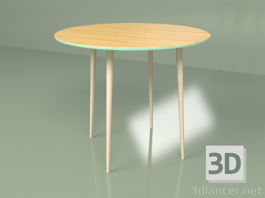 3D Modell Küchentisch Sputnik 90 cm Furnier (Seewelle) - Vorschau