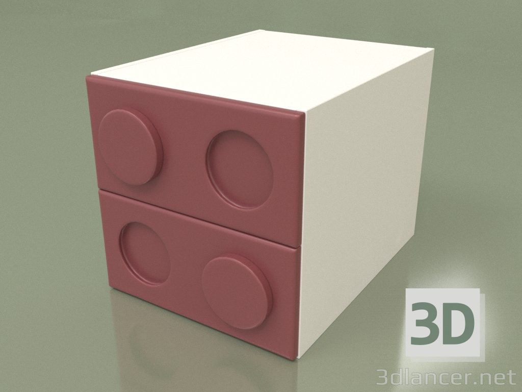 3D modeli Çocuk komodin (Bordo) - önizleme