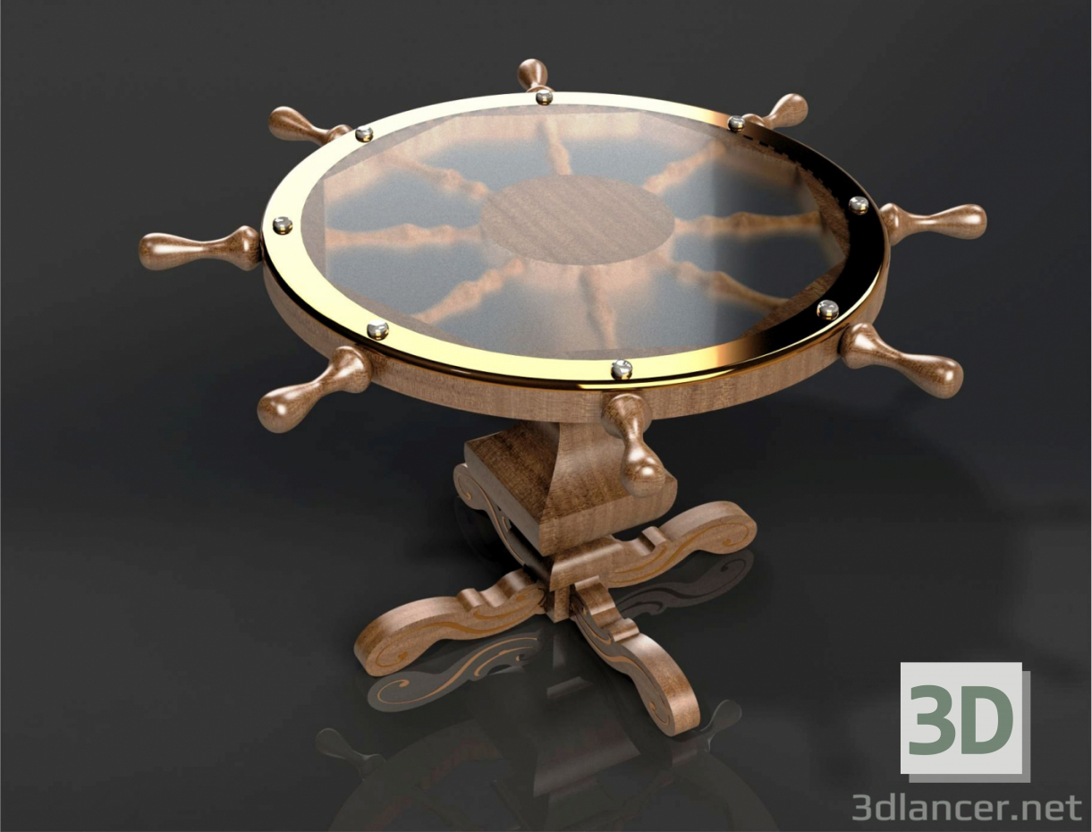 3d Side table "Steering wheel" model buy - render